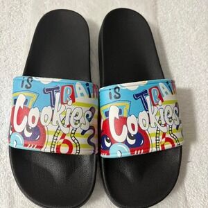 Cookies Slides Sandals – Black/Multicolor Size 10/45